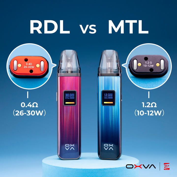 Comparison of RDL and MTL vaping styles with OXVA XLIM V3 CARTRIDGE.